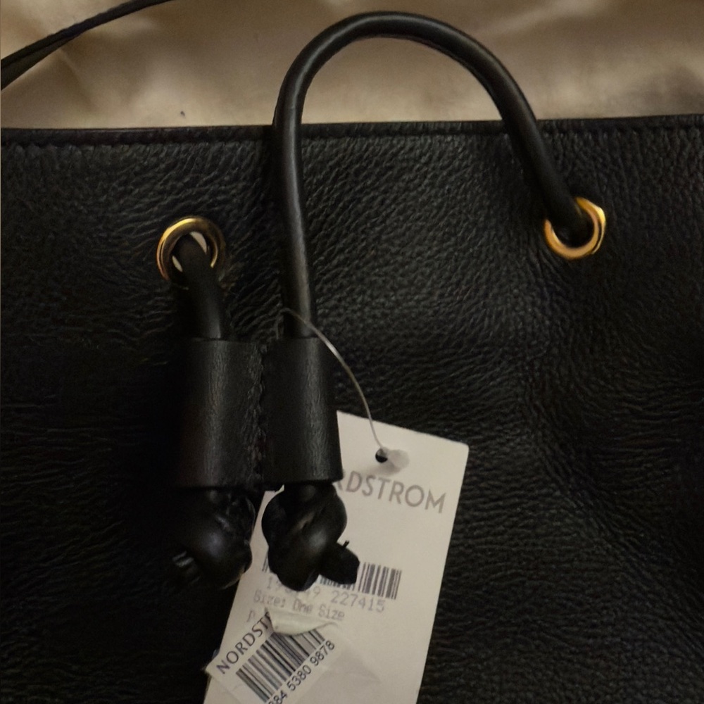 NWT KHAITE Greta Black Leather Drawstring Bag - Picture 12 of 16